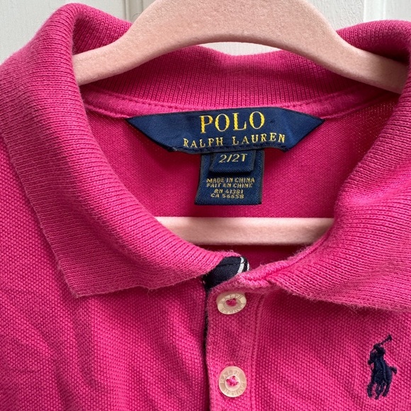 Polo by Ralph Lauren 2T Girls Pink Polo Short Sleeve Tennis Button Down Dress - Picture 4 of 5